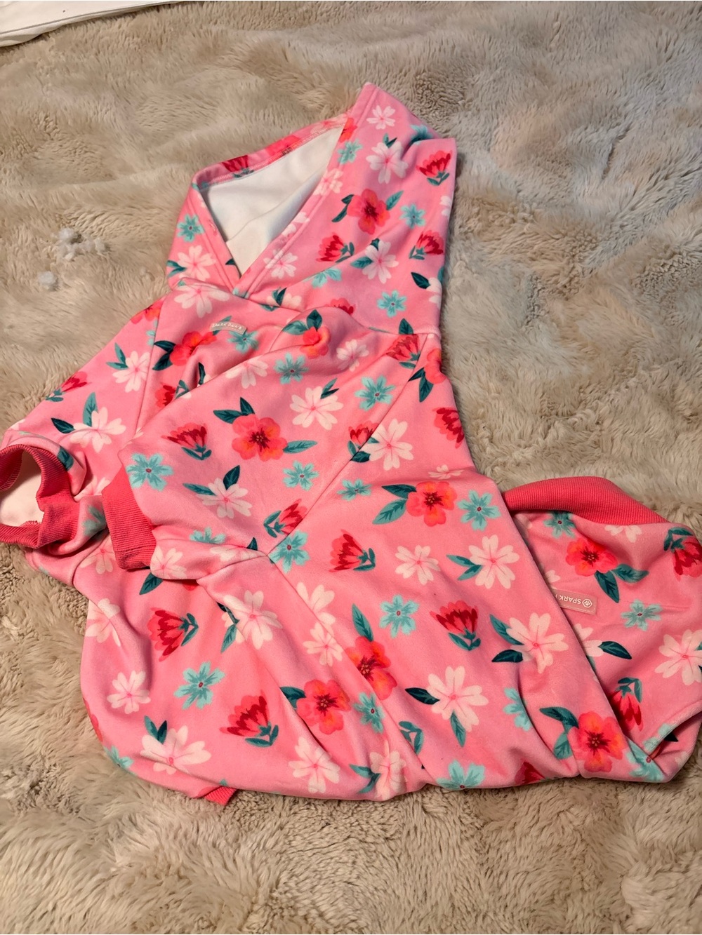 Spark Paws 5x Floral Dog Hoodie - Soft Floral Print
